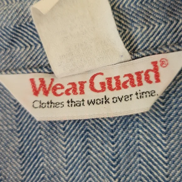 VINTAGE WEARGUARD COVERALLS BLUE COTTON HERRINGBONE DENIM WORKWEAR 46L - Picture 6 of 12